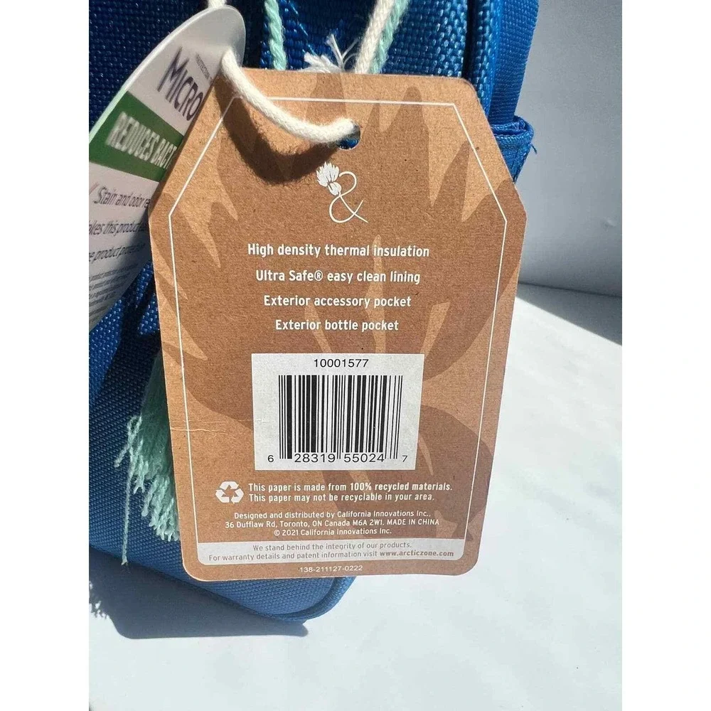 Thistle & Thread Blue Insulated Lunch Bag Microban Antimicrobial 10001577 NWT